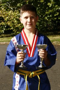 DOUBLE SILVER: Oscar Hegarty - Under 16's yellow belt patterns & yellow/green belt lightweight sparring. (c)MiraclePR